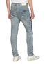 Back View - Click To Enlarge - PURPLE BRAND - Distressed Sashiko Patchwork Pattern Embroidered Denim Jeans