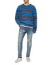 Figure View - Click To Enlarge - PURPLE BRAND - Ripped And Repaired Low Rise Light Washed Skinny Jeans