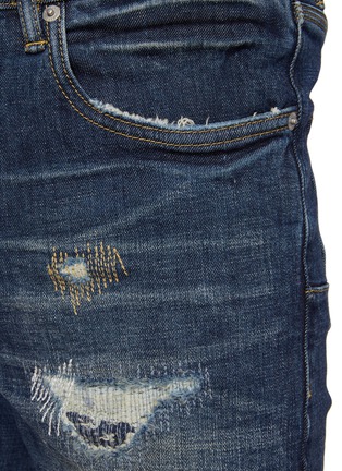  - PURPLE BRAND - Distressed Zigzag Stitch Denim Skinny Jeans