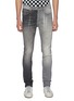 Main View - Click To Enlarge - PURPLE BRAND - Two Toned Low Rise Light Washed Skinny Jeans