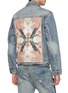 Back View - Click To Enlarge - PURPLE BRAND - Graphic Print Back Patch Light Wash Denim Jacket