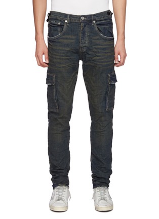 Main View - Click To Enlarge - PURPLE BRAND - Side Cargo Pocket Wash Denim Skinny Jeans