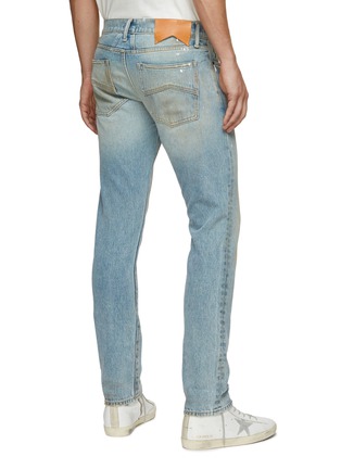 Back View - Click To Enlarge - RHUDE - Paint Splatter Whiskered Denim Skinny Jeans