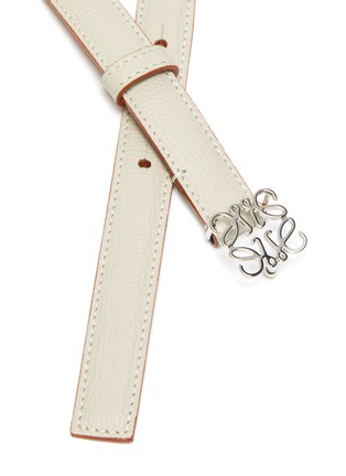 Detail View - Click To Enlarge - LOEWE - ANAGRAM PLAQUE GRAIN LEATHER BELT