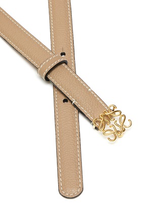 Detail View - Click To Enlarge - LOEWE - Anagram Buckle Grain Leather Thin Belt