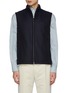Main View - Click To Enlarge - HERNO - Zipped Stand Collar Cashmere Virgin Wool Blend Vest