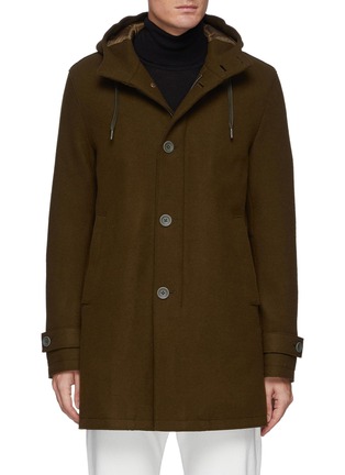 Front View - Click To Enlarge - HERNO - Double Boiled Virgin Wool Blend Parka