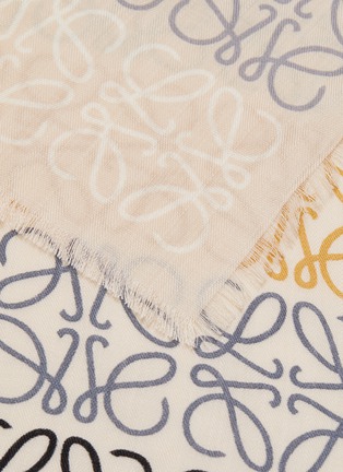 Detail View - Click To Enlarge - LOEWE - Anagram Grid Wool Silk Cashmere Blend Scarf