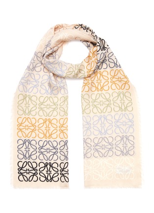 Main View - Click To Enlarge - LOEWE - Anagram Grid Wool Silk Cashmere Blend Scarf