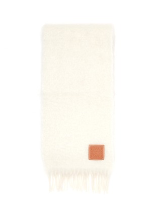 Detail View - Click To Enlarge - LOEWE - Fringe mohair wool scarf
