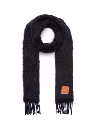 Main View - Click To Enlarge - LOEWE - Anagram Embossed Patch Mohair Wool Blend Scarf