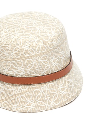 Detail View - Click To Enlarge - LOEWE - Anagram jacquard leather band bucket hat