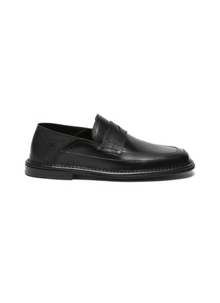 Main View - Click To Enlarge - LOEWE - Contrast Heel Panel Leather Loafers