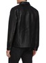 Back View - Click To Enlarge - FRAME - Leather Workwear Snap Button Jacket with Patch Pockets