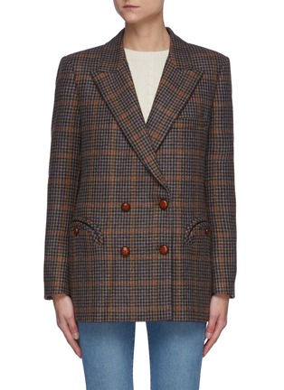 Main View - Click To Enlarge - BLAZÉ MILANO - 'Cloud Break' check print double breasted wool-cashmere blend blazer
