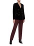 Figure View - Click To Enlarge - BLAZÉ MILANO - Jealousy' Velvet Collarless Double Breasted Blazer With Silk Trims