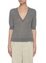 Main View - Click To Enlarge - KHAITE - Sierra' V Neck Half Sleeved Lightweight Cashmere Knit Top