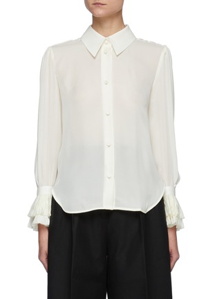 Main View - Click To Enlarge - KHAITE - 'Mary' ruffled cuff georgette shirt
