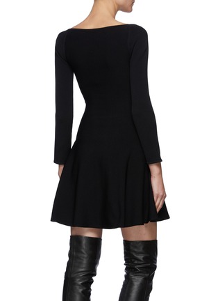 Back View - Click To Enlarge - KHAITE - Dylan' Square Neck Mid Sleeve Mini Dress