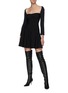 Figure View - Click To Enlarge - KHAITE - Dylan' Square Neck Mid Sleeve Mini Dress
