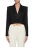 Main View - Click To Enlarge - KHAITE - Lucille' Single Breasted Tuxedo Wool Twill Cropped Blazer