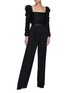 Figure View - Click To Enlarge - KHAITE - Shawna' Square Neck Puff Sleeved Ruched Satin Top