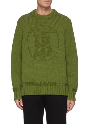 Main View - Click To Enlarge - BURBERRY - 'Tigwell' logo jacquard cashmere blend sweater