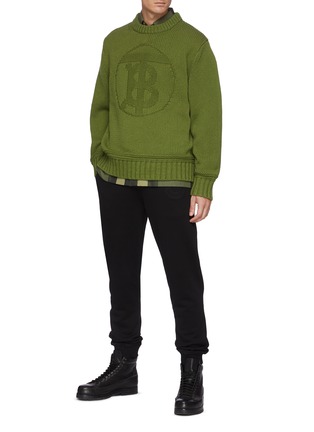 Figure View - Click To Enlarge - BURBERRY - 'Tigwell' logo jacquard cashmere blend sweater