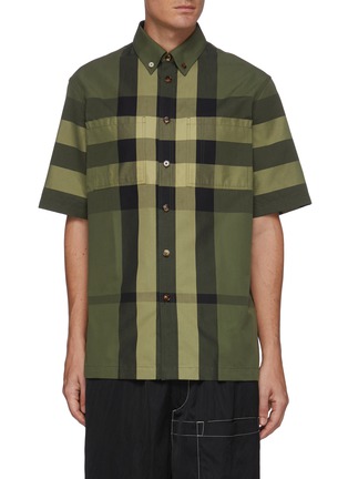 Main View - Click To Enlarge - BURBERRY - Check short sleeve shirt