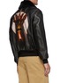 Back View - Click To Enlarge - BURBERRY - Detachable Shearling Collar Deer Print Leather Blouson Jacket