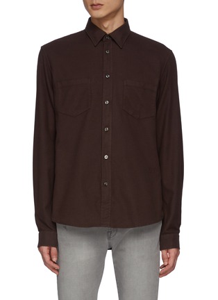 Main View - Click To Enlarge - FRAME - Double Pocket Cotton Blend Flannel Shirt