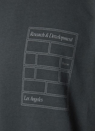  - FRAME - Printed Text Cotton Crewneck T-Shirt