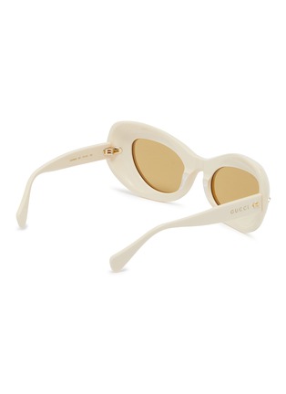 Figure View - Click To Enlarge - GUCCI - Logo Print Temple Thick Acetate Frame Cateye Sunglasses