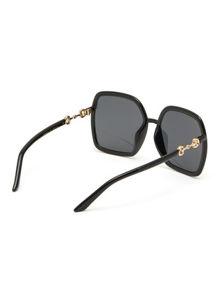 Figure View - Click To Enlarge - GUCCI - Horsebit Detail Acetate Oversized Square Sunglasses