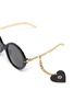 Detail View - Click To Enlarge - GUCCI - Chain Link Temple Round Acetate Frame Sunglasses