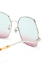 Detail View - Click To Enlarge - GUCCI - Wavy Temple Angular Metal Frame Sunglasses