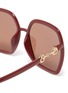 Detail View - Click To Enlarge - GUCCI - Horseshoe Detail Temple Oversized Square Acetate Frame Sunglasses