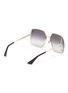 Figure View - Click To Enlarge - GUCCI - Contrast Temple Angular Metal Frame Sunglasses