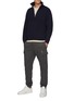 Figure View - Click To Enlarge - FRAME - The Essential' Half Zipped Turtleneck Ribbed Wool Knit Sweater