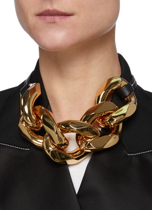 Figure View - Click To Enlarge - JW ANDERSON - Chain Motif Leather Necklace
