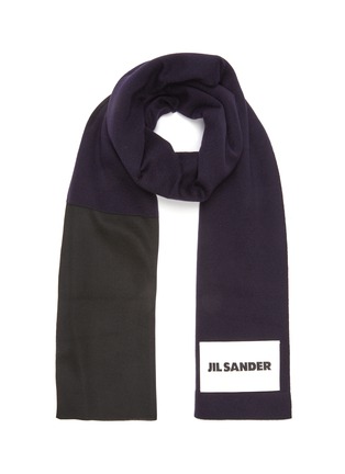Main View - Click To Enlarge - JIL SANDER - Superfine Wool Knit Scarf with Contrast Colour Detailing