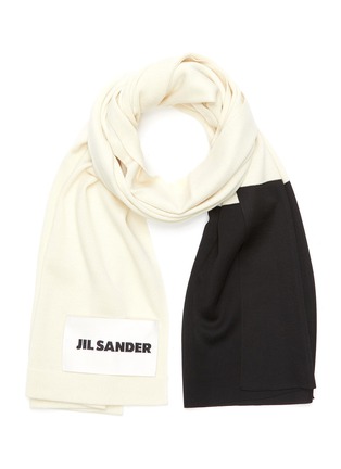 Main View - Click To Enlarge - JIL SANDER - Contrast Colour Superfine Wool Knit Scarf