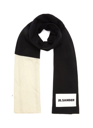 Main View - Click To Enlarge - JIL SANDER - Contrast Colour Block Wool Blend Scarf