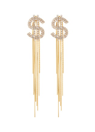Main View - Click To Enlarge - VENNA - Dollar sign chain fringe drop earrings