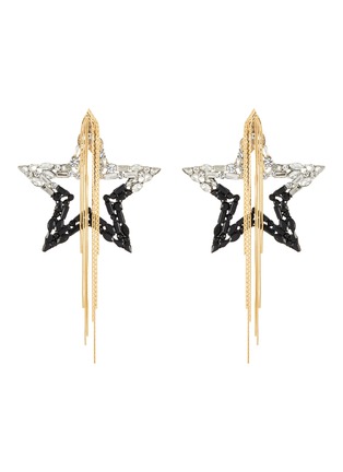 Main View - Click To Enlarge - VENNA - Crystal star chain tassel drop earrings