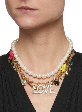 Figure View - Click To Enlarge - VENNA - Pearl chain layered Love necklace