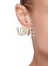 Figure View - Click To Enlarge - VENNA - No love dual tone asymmetric stud earrings