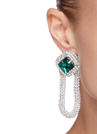 Figure View - Click To Enlarge - VENNA - Strass embellished asymmetric earrings