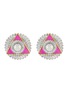 Main View - Click To Enlarge - VENNA - Crystal pearl layered round stud earrings
