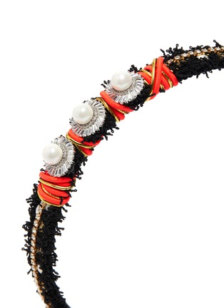 Detail View - Click To Enlarge - VENNA - Pearl crystal embellished tweed headband